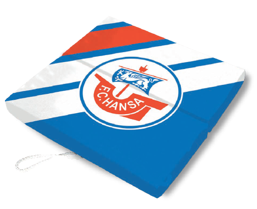 Hansa Rostock Retro Sitz-Klappkissen Streifen