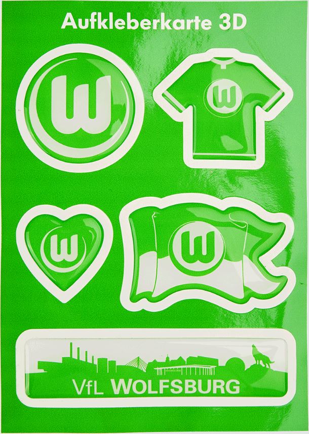 VfL Wolfsburg Aufkleberkarte 3D