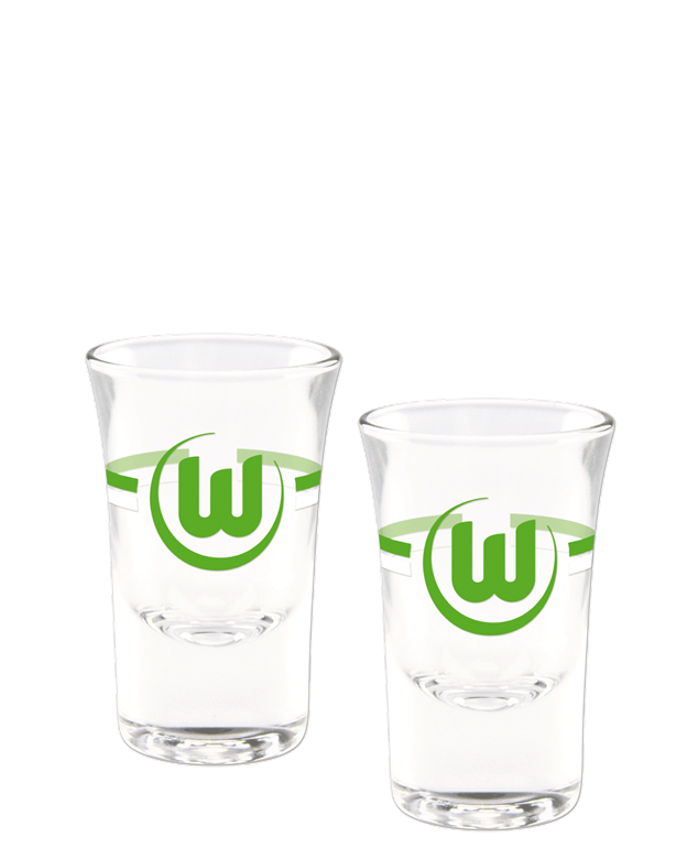 VfL Wolfsburg Schnapsglas grün-weiß, 2er-Set