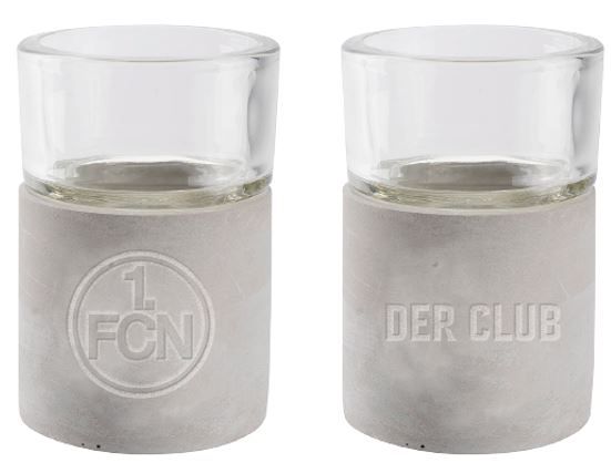 1. FC Nürnberg Teelichthalter Beton 2er Set