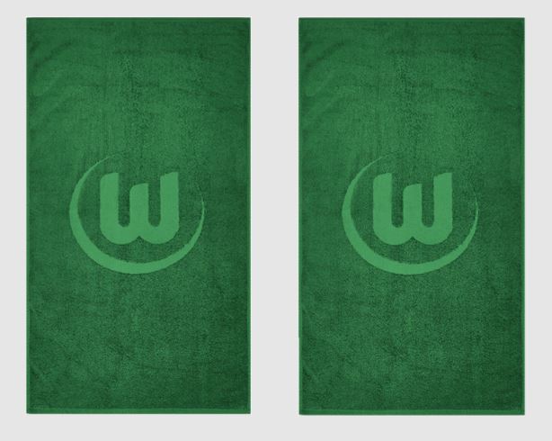 VfL Wolfsburg Gästehandtuch 2erSet Logo Dunkelgrün