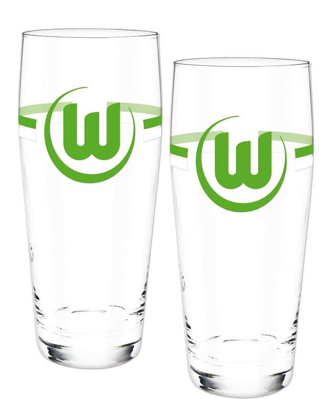 VfL Wolfsburg Bierglas grün-weiß, 2er-Set