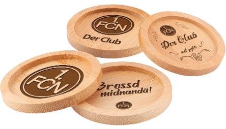 1. FC Nürnberg Holzuntersetzer 4er Set