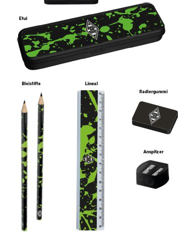 Borussia M´Gladbach Schulset "Colour Spots" 6 tlg.