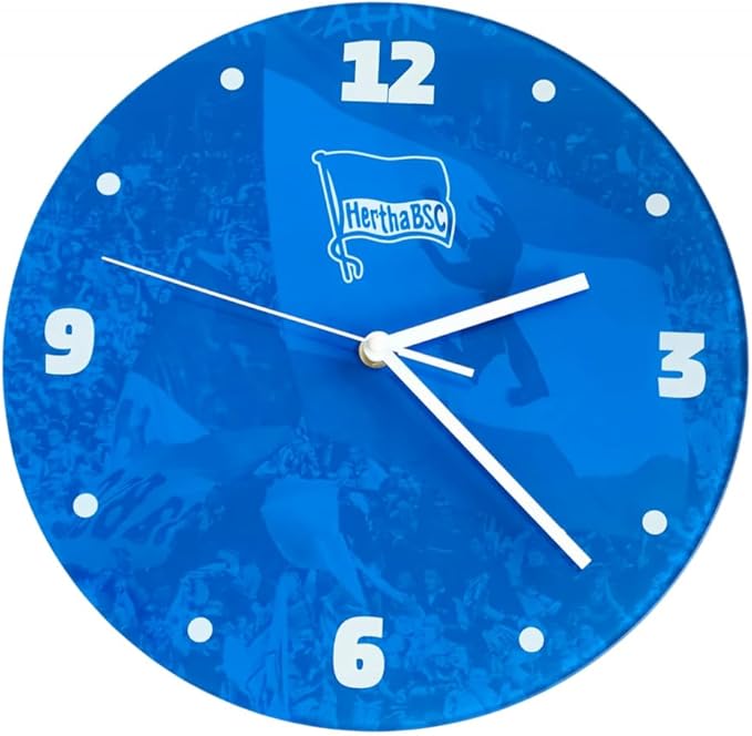 Hertha BSC Wanduhr Glas rund