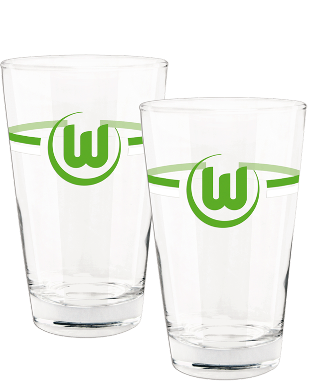 VfL Wolfsburg Trinkglas grün-weiß, 2er-Set